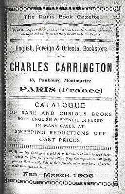 Coverpage of a catalog of books published by Charles Carrington (Paris, 1906)