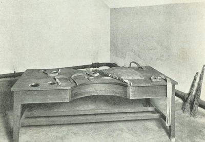 A "whipping table for young delinquents" in a Scottish prison (1909).