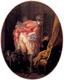 "Girl raising her skirt" by François Boucher (1742, other version).
