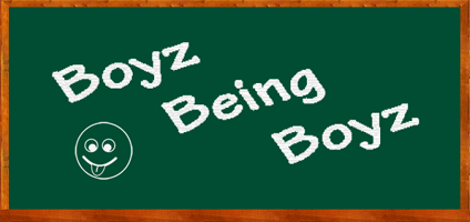The logo of Boyz Being Boyz shows a blackboard.