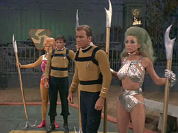 Angelique Pettyjohn (right) in "The Gamesters of Triskelion"