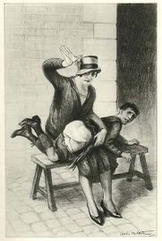 A F/B spanking illustration.
