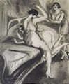 F/f spanking/birching illustration from Édith préceptrice (1930, posthumously).