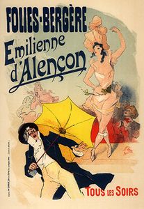 Poster from between 1896 and 1900 "Émilienne d'Alençon, tous les soirs"