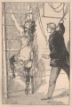 Swedish Ladder bondage and birching, illustration by M. del Giglio (1908).