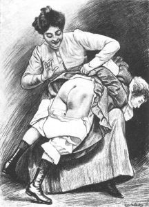 F/G spanking drawing by Louis Malteste.