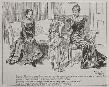 "Kissing the governess", cartoon from Punch (1900).