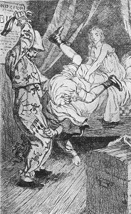 Clown whipping a girl (1924).