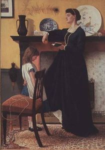 "The Test", painting by Thomas Armstrong of a governess examining her charge (1865).