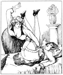 Vintage spanking drawing by an anonymous artist.