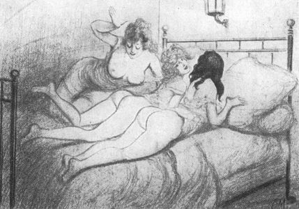 F/Gf spanking drawing by Louis Malteste.