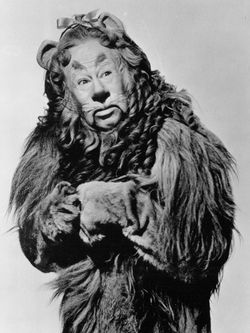 Lahr as the Cowardly Lion in the MGM feature film The Wizard of Oz, 1939
