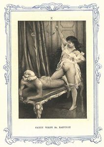 illustration for Fanny Hill: a flagellation scene
