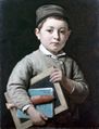 A schoolboy in primary school age.