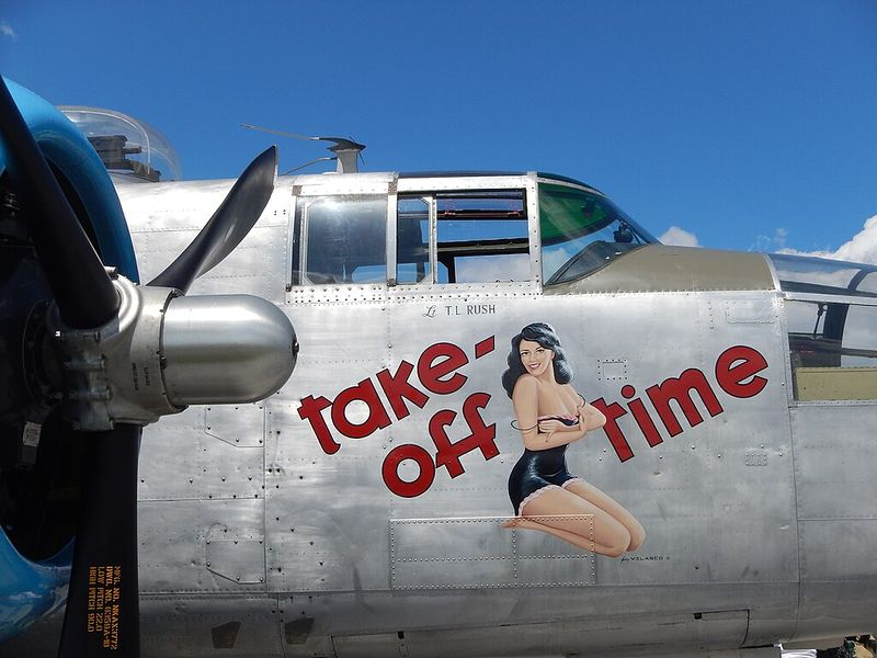 File:Nose art on the B-25J Take-off Time.JPG