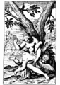 Venus giving Cupid a spanking, etching from the end of the 16th century.