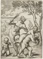 "Venus Punishing Profane Love, from the Lascivie" by Agostino Carracci (Italian artist, 1557-1602).
