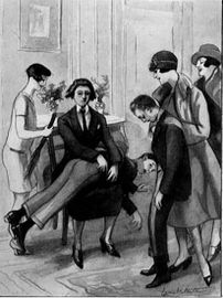 F/B spanking drawing from the novel Brassée de faits (1926).