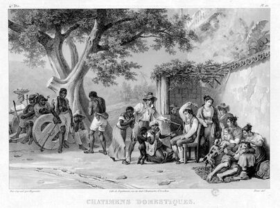 Slaves suffering domestic chastisements in Brazil.