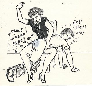 F/M spanking drawing by erik (2000).