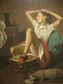 Painting of a girl spreading her legs liberally (by Balthus).