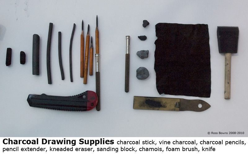 File:Charcoal art supplies.jpg