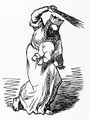 Spanking caricature depicting Tsarina Olga, by Gustave Doré (1832-1883).