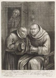 Man confessing to a monk