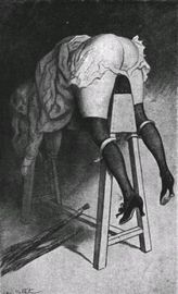 o/F spanking drawing from the novel Baby, Douce fille by Sadie Blackeyes (Pierre Dumarchey).