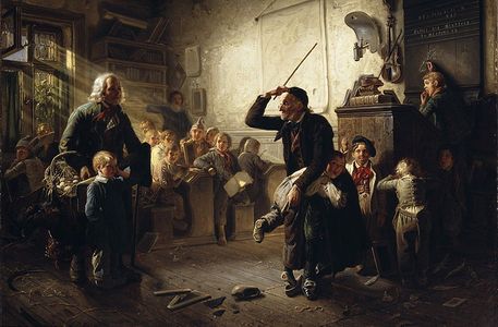 Der erste Schultag, painting by Johann Peter Hasenclever (1852).
