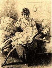 F/f spanking illustration from Châtie bien (1913).