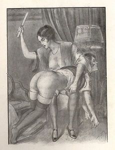 Illustration from the spanking novel Les Malheurs de Colette by Georges Topfer.