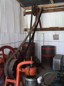 Leather drive belt used to operate an ice cream machine