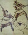 Drawing of a zhàng punishment, by an unknown artist.